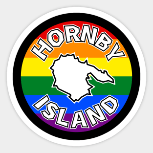 Hornby Island Gay Pride - Rainbow Flag - Round Circle - Hornby Island Sticker